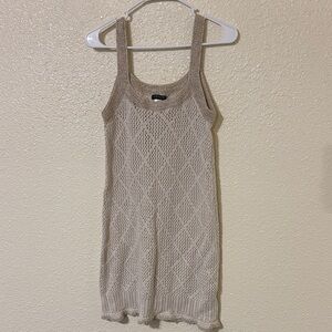 VENUS Neutral Crochet Dress